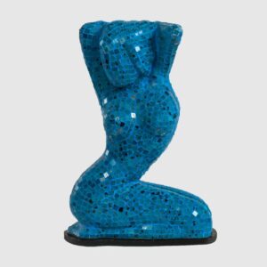 Lampara Forma De Mujer Mosaicos Azules