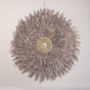 Collar Con Plumas Gris