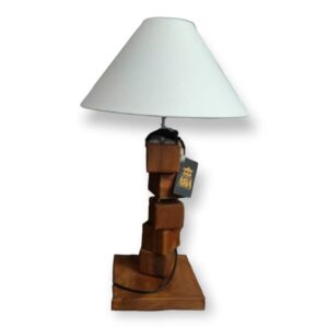 Lampara Trozo De Madera Redondo