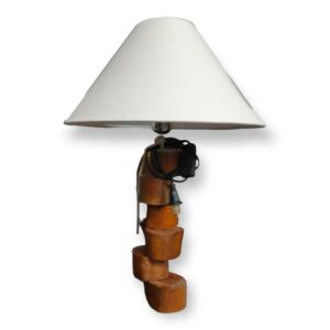 Lampara Trozo De Madera Redondo