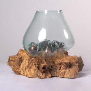 Bowl Vidriocon Tronco De Madera